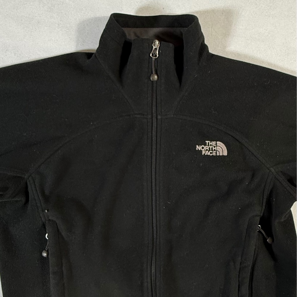 The North Face Men's Medium Fleece Jacket Black Full Zip Windwall Layered‎ Black